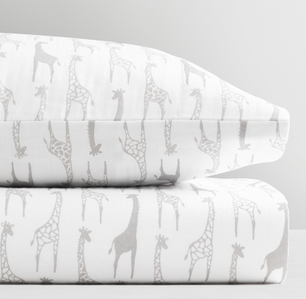 giraffe print crib sheet