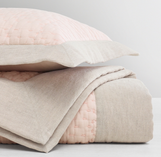 Linen Bordered Ultra Fine Organic Cotton Toddler Quilt