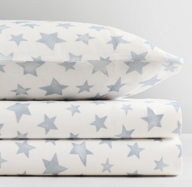 Painted Stars Ultra Fine Organic Cotton Fitted Crib Sheet