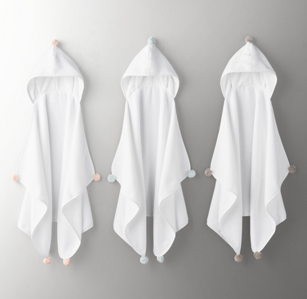 Pom-Pom Hooded Towel - Child - Blue (for Jamie)