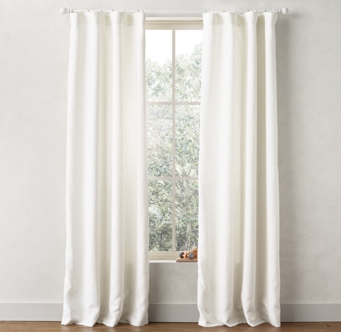 Textured Belgian Linen Drapery Collection Rh Baby Child