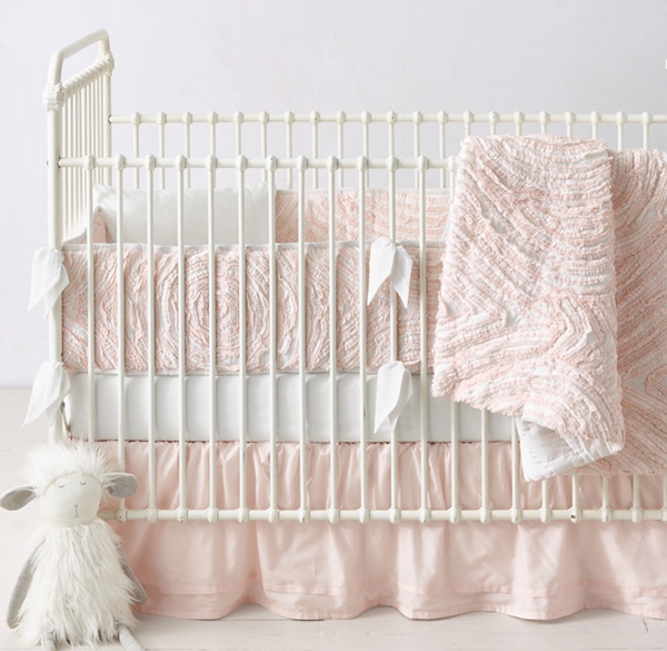 solid pink crib bedding set