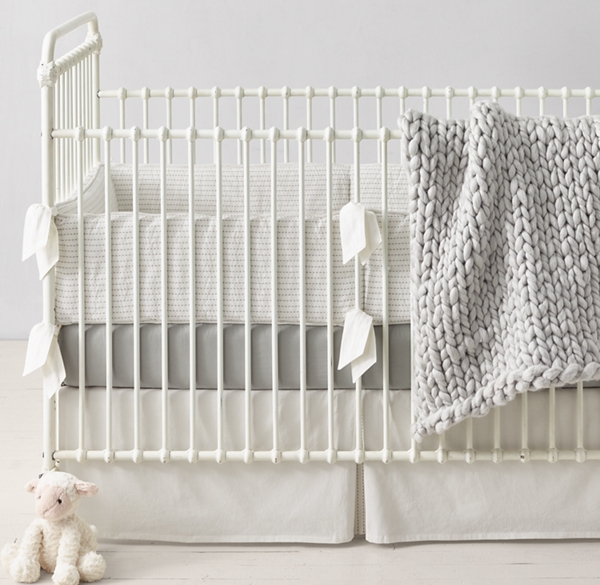 Woven Stitch Washed Cotton Linen Ultra Fine Organic Cotton Nursery Bedding Collection