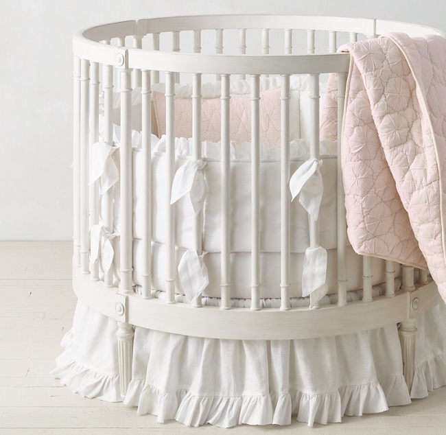 Frayed Ruffle Round Nursery Bedding Collection