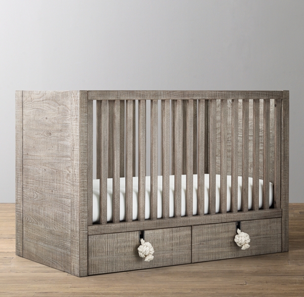 rustic whitewash crib