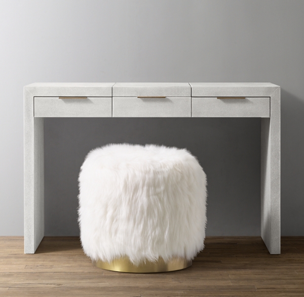 Clio Shagreen Vanity Desk Brass