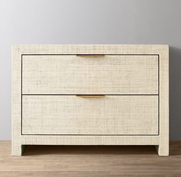 Burke Raffia 2Drawer Nightstand