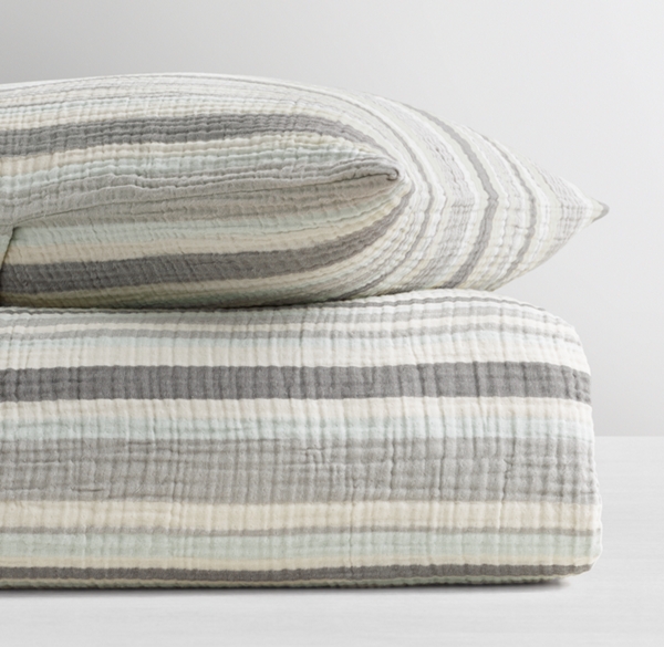 Crinkled Gauze Stripe Duvet Cover