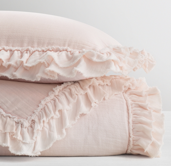 Ruffled Washed Cotton Gauze Quilt