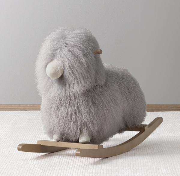 wooly plush animal rocker