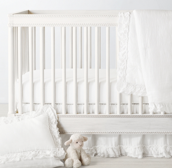 Ruffled Washed Cotton Gauze & Washed Cotton Gauze Nursery Bedding