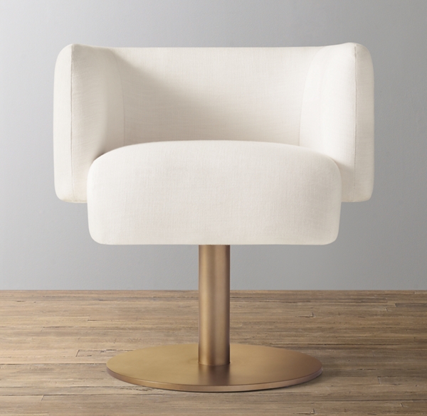 Henning Desk Chair Brass Pedestal Base