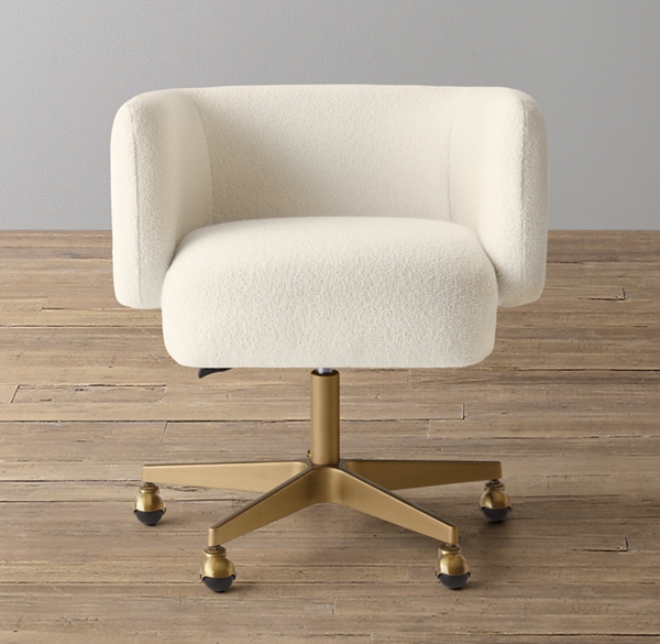 Henning Desk Chair Brass Caster Base