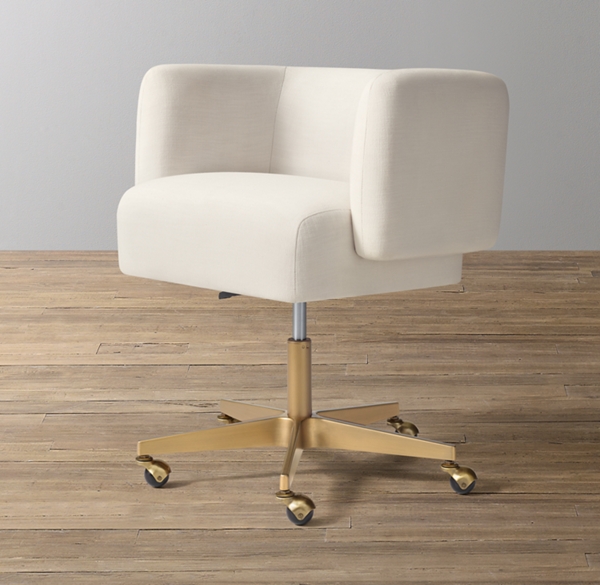 Henning Desk Chair Brass Caster Base