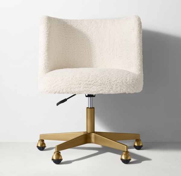 Kinney Sherpa Desk Chair Brass