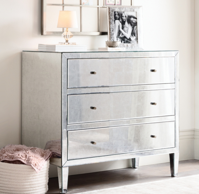 Restoration hardware store mirrored dresser