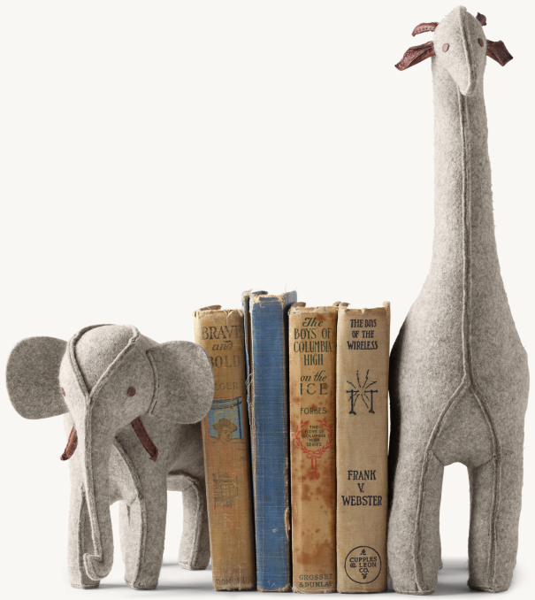 Wool Felt Animal Bookend Grey RH Baby & Child