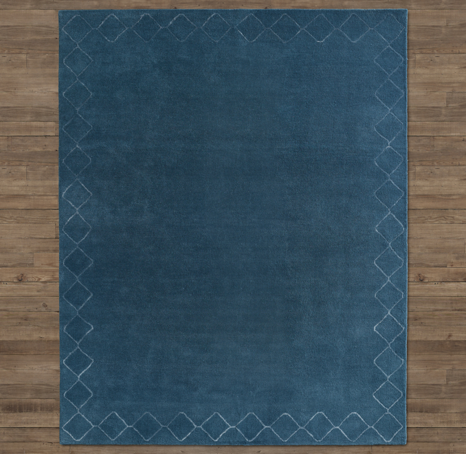 Sketched Diamond Border Rug | RH Baby & Child