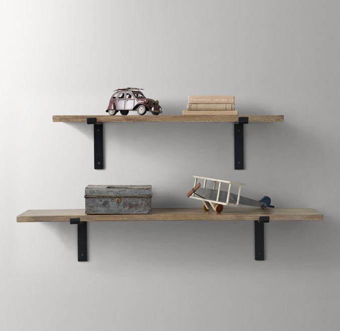 Industrial Plank Shelf & Brackets Set Natural