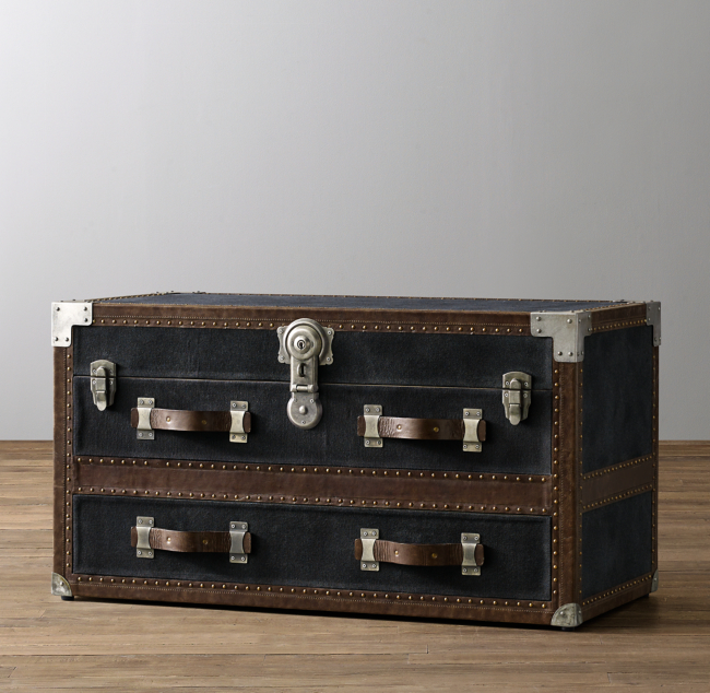 Antique steamer trunk Wide Dresser & Topper Set