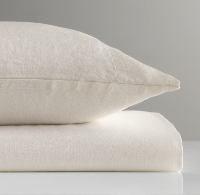 Washed Organic Linen Crib Fitted Sheet | RH Baby & Child