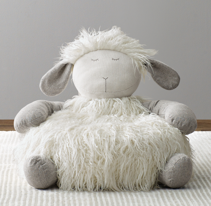 Plush cheap lamb chair