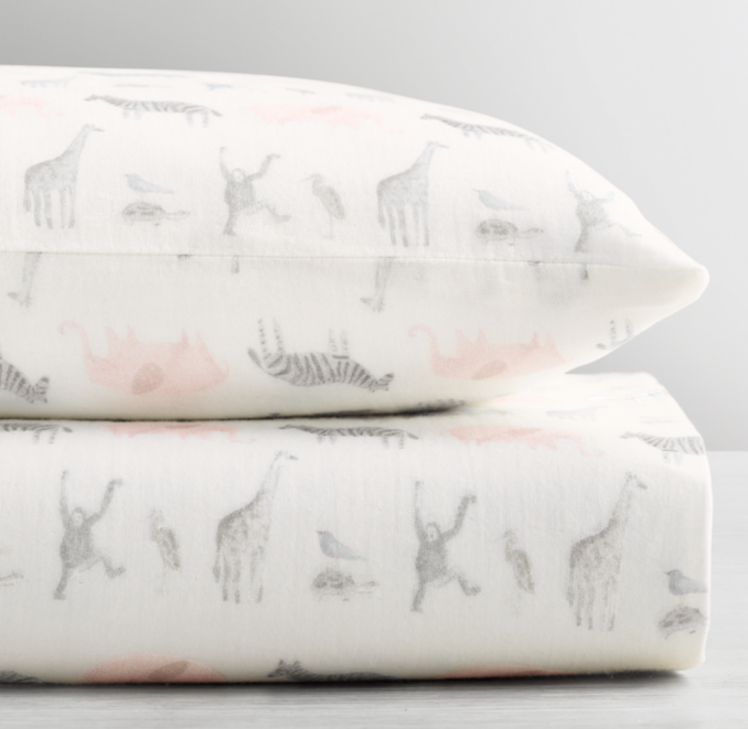 Animal Parade Ultra-Fine Organic Cotton Crib Fitted Sheet | RH Baby & Child