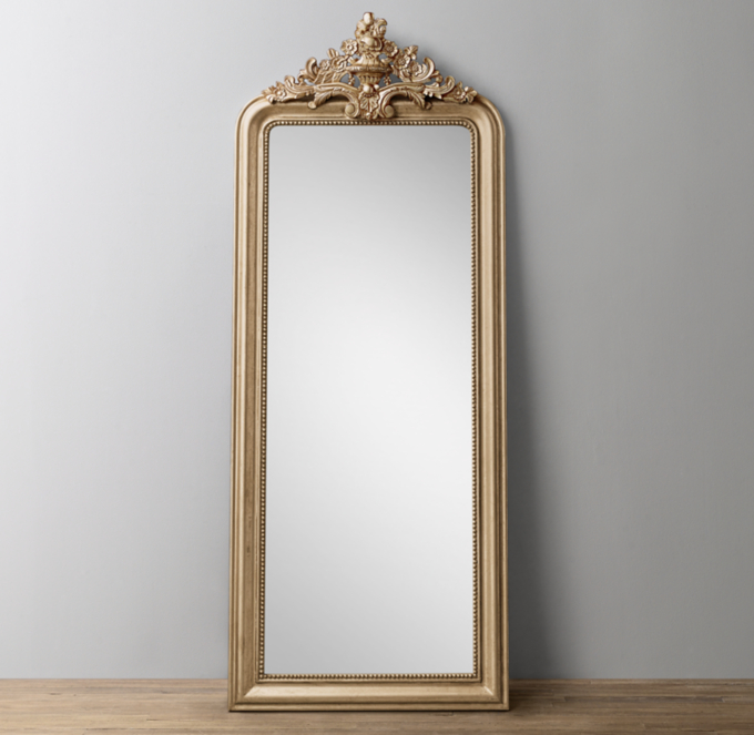 Restoration Hardware Louis Philippe Gilt Leaner Mirror - Transitional -  Bathroom