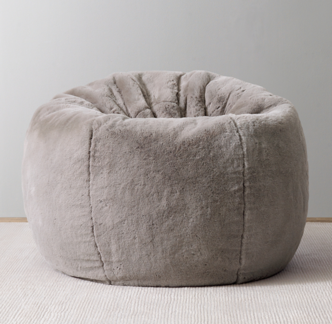 Lapin Ultra-Fine Faux Fur Bean Bag - Fog | RH Baby & Child